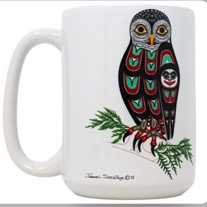 NWT Owl Mug Native American NW Coast Art by Tlingit Artist Israel Shotridge